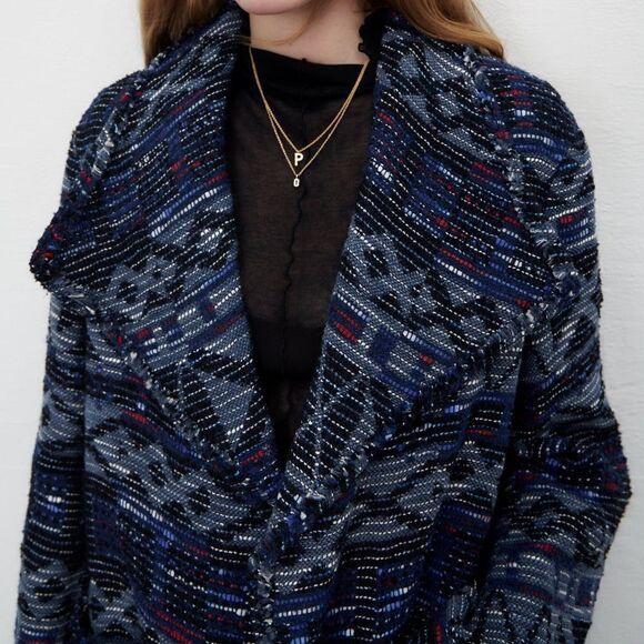 ZARA FLUID JACQUARD COAT LIMITED EDITION - Picture 5 of 12